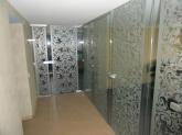Glass partitions with pivot doors