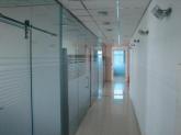 Glass partitions with sliding doors